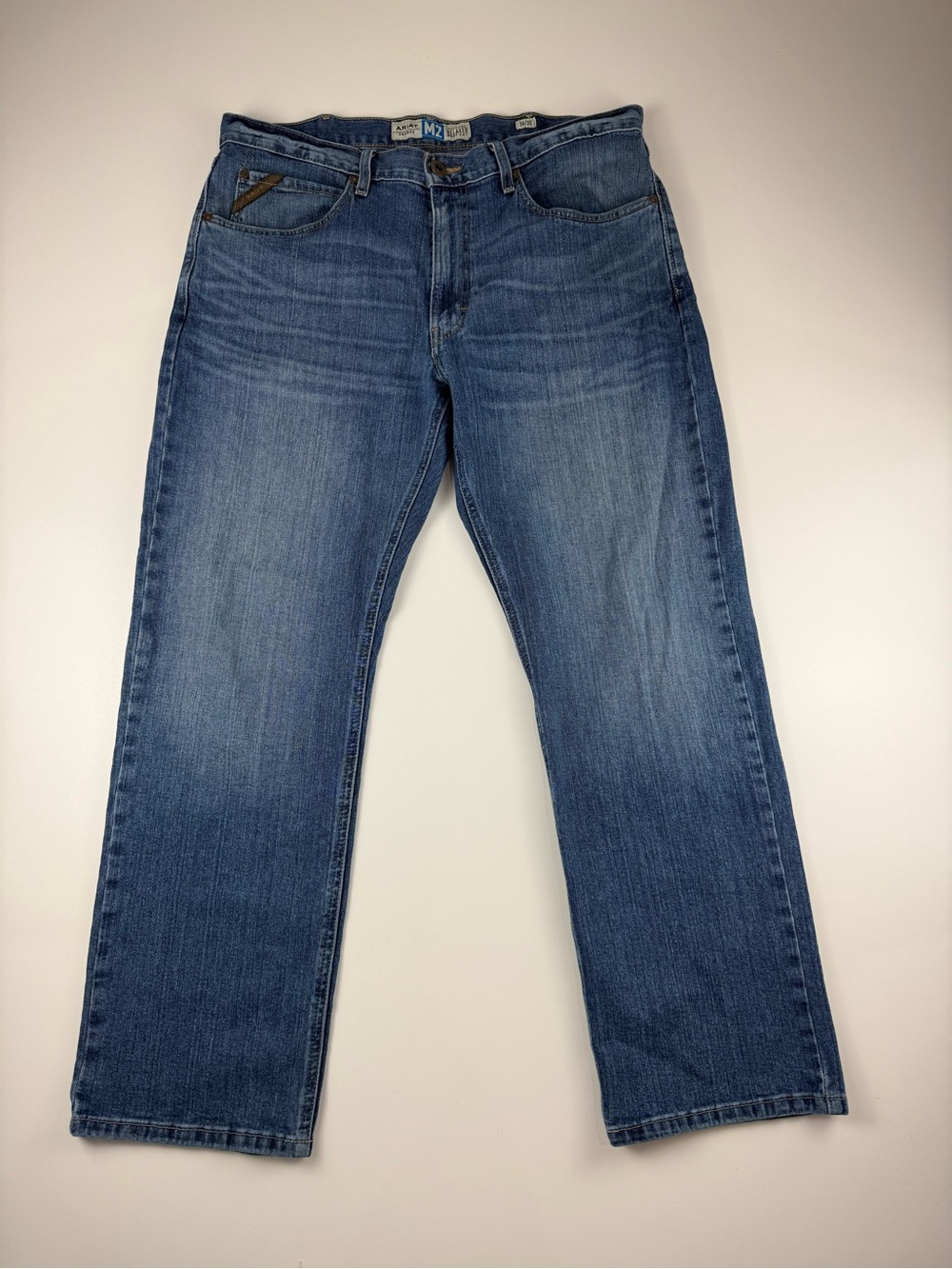 Ariat M2 Legacy Jeans Mens 36x30 Blue Relaxed Bootcut Denim Western Loop Lock